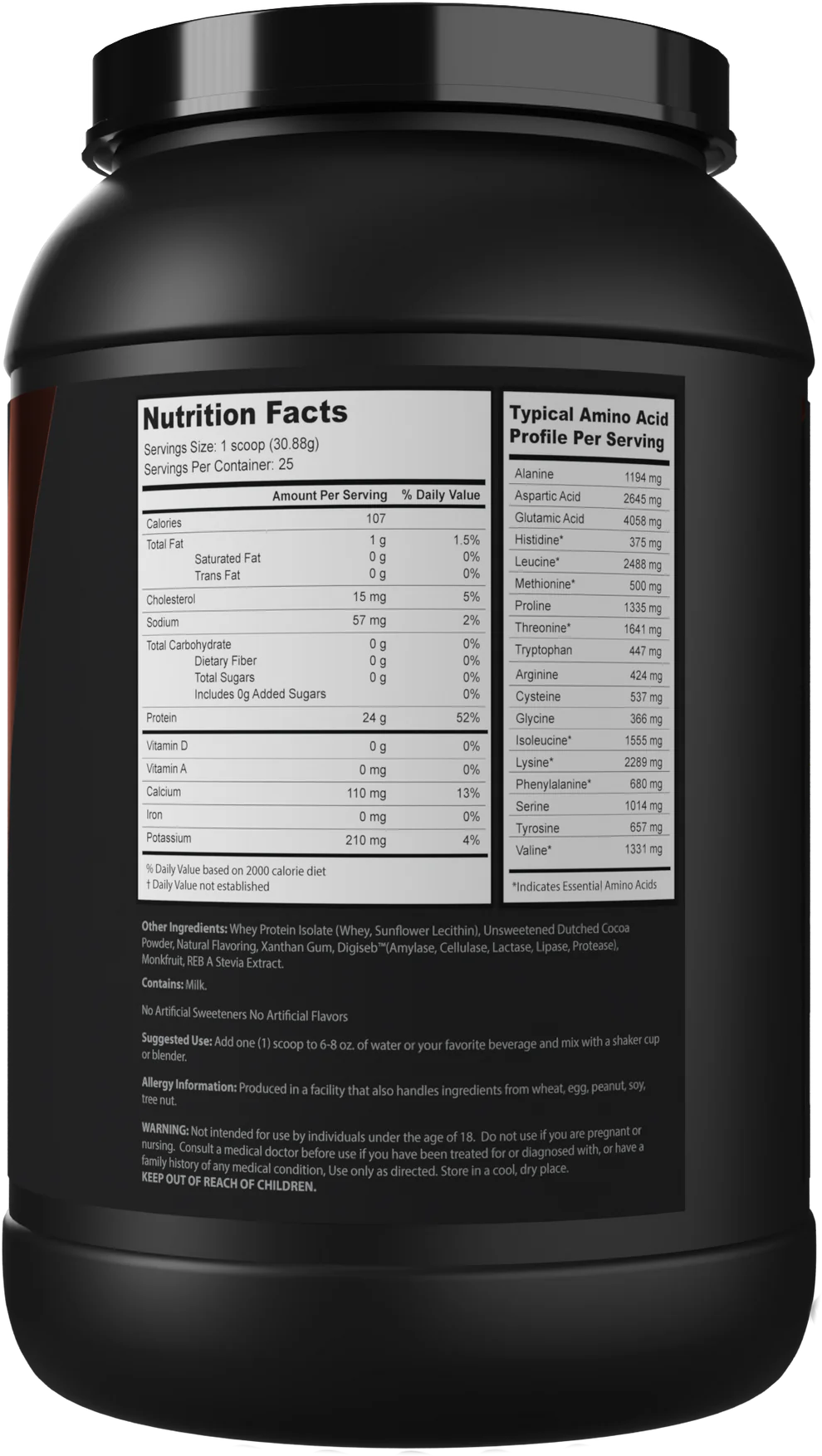 VYOTECH: Whey Protein Isolate + Digestive Enzymes + Monkfruit : Chocolate